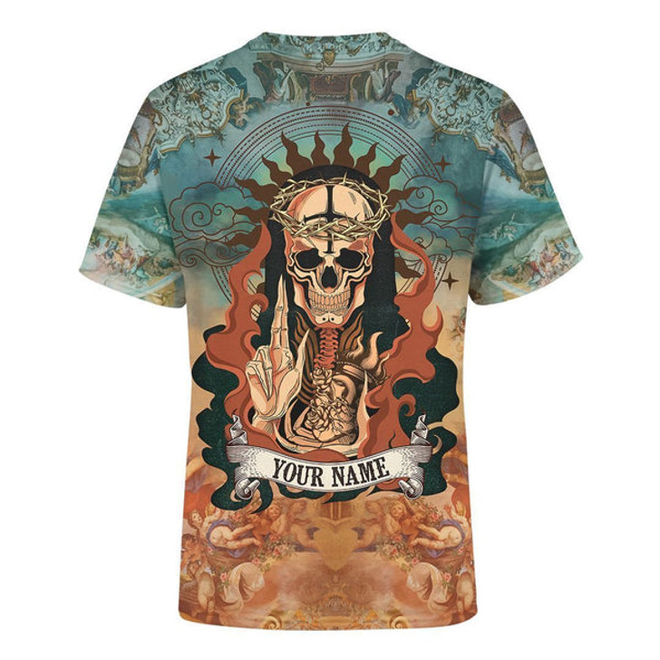 FUNSTUFFPRINT Dead To Sin Alive In Christ Jesus Customized Shirt - Christian 3d Shirts For Men Women - Custom Name T-Shirt 3D T-shirt