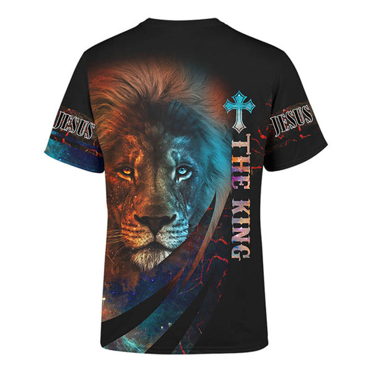 FUNSTUFFPRINT The King Jesus Lion Customized 3d Shirt - Christian 3D Shirt 3D T-shirt