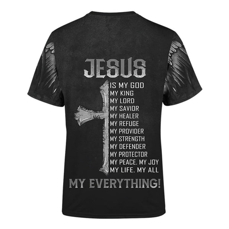 FUNSTUFFPRINT The King Jesus Lion Tattoo 3d Shirt - Christian 3D Shirt 3D T-shirt