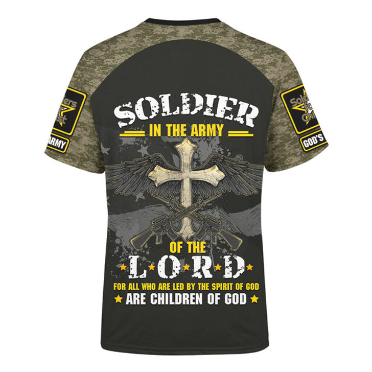 FUNSTUFFPRINT Army Of God God Bless Our Veterans - Christian 3d Shirts For Men Women 3D T-shirt