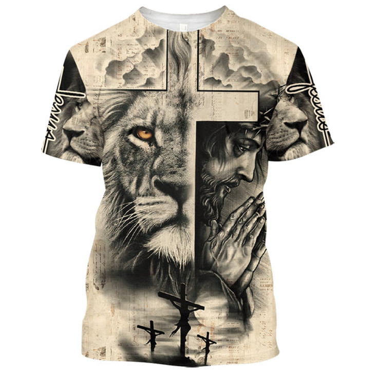 FUNSTUFFPRINT My God My King My Lord My Savior My Healer Jesus 3d All Over Print Shirt - Christian 3d Shirts For Men Women 3D T-shirt