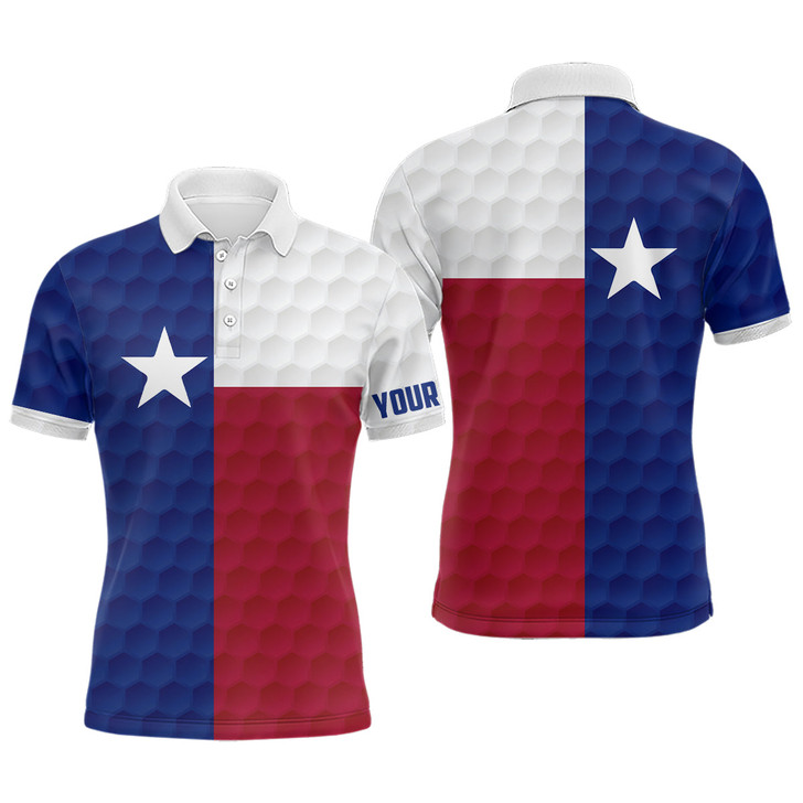 FUNSTUFFPRINT Mens golf polo shirt custom Texas flag golf ball polos shirt for men   Polo Shirt Size S-5XL
