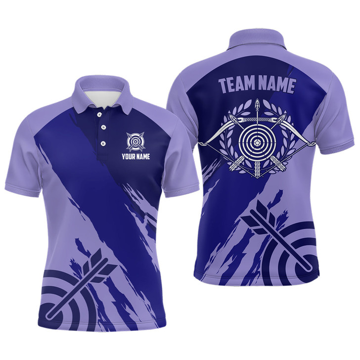 FUNSTUFFPRINT Personalized Purple Jerseys Archery Men Polo Shirts Custom Archery Target  Polo Shirt Size S-5XL