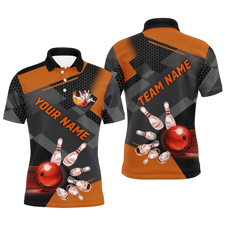 FUNSTUFFPRINT Bowling polo, Quarter zip Shirts for men Custom Bowling Team League  Polo Shirt Size S-5XL