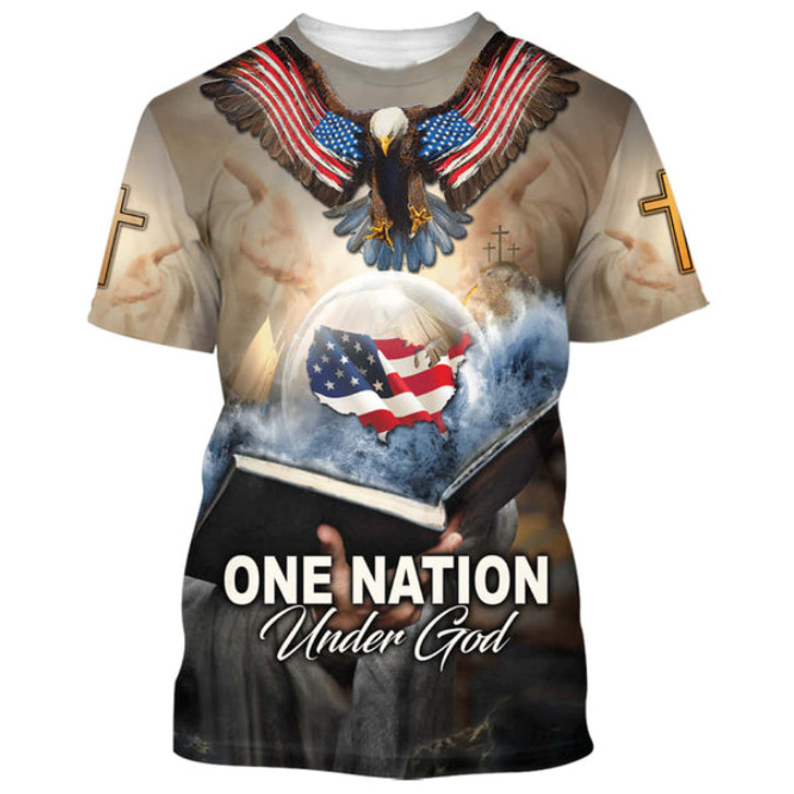 FUNSTUFFPRINT One Nation Under God 1 3d Shirts - Christian T Shirts For Men And Women 3D T-shirt