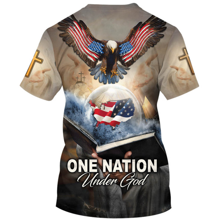 FUNSTUFFPRINT One Nation Under God 1 3d Shirts - Christian T Shirts For Men And Women 3D T-shirt