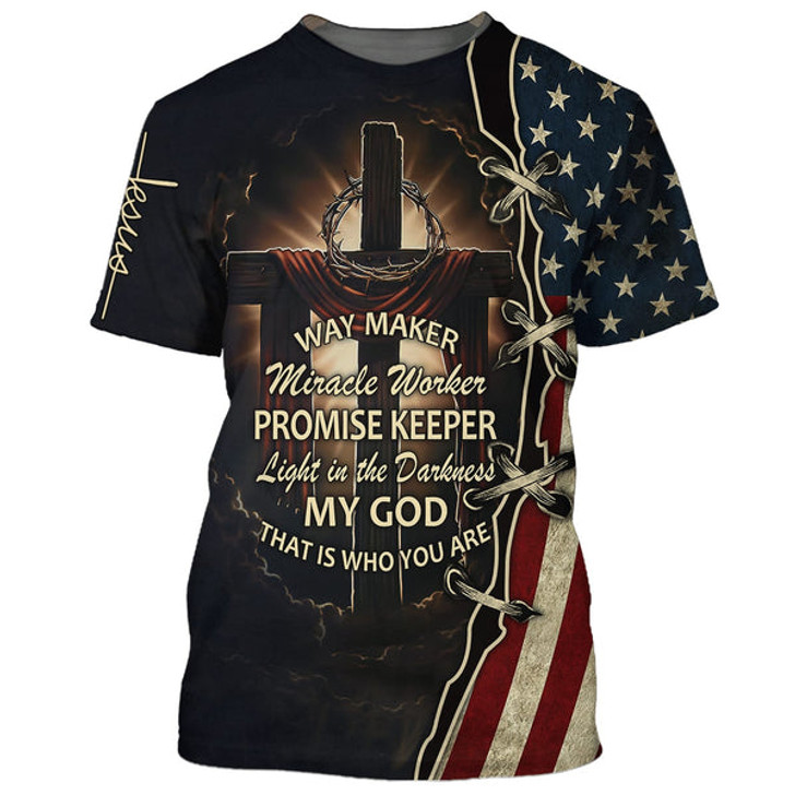 FUNSTUFFPRINT Way Maker Promise Keeper That Is Who You Are 3d Shirts - Christian T Shirts For Men And Women 3D T-shirt