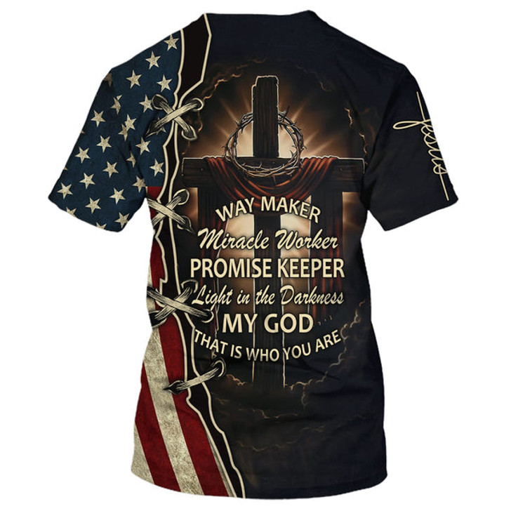 FUNSTUFFPRINT Way Maker Promise Keeper That Is Who You Are 3d Shirts - Christian T Shirts For Men And Women 3D T-shirt