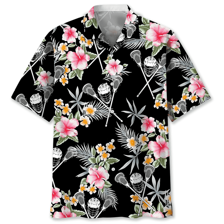 Lacrosse Flower Hawaiian Shirt, Gifts For Lacrosse Players