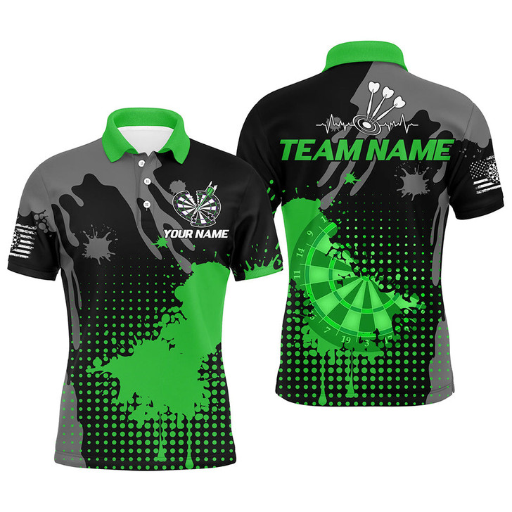 FUNSTUFFPRINT Personalized Grunge Paint Darts    Polo Shirt Size S-5XL