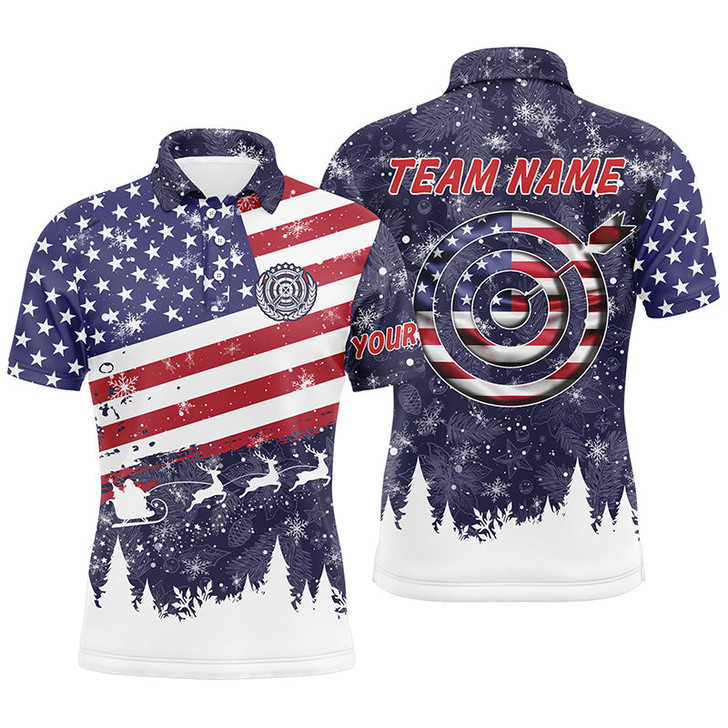 FUNSTUFFPRINT  Funny Christmas US Archery Target Custom Polo Shirts For Men Best Archery Christmas Shirts Ever  Polo Shirt Size S-5XL