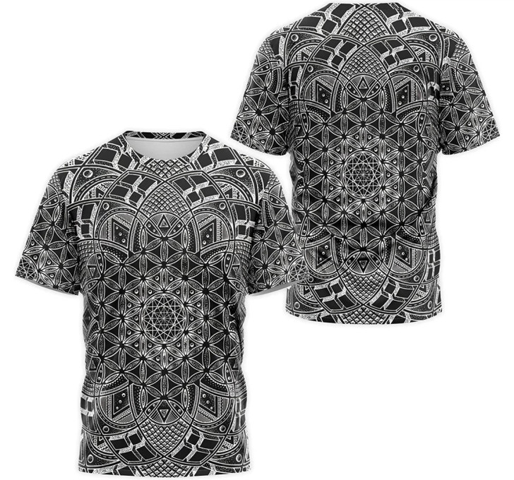 FUNSTUFFPRINT Personalized T-Shirt, Hoodie - Flowers Floral Mandala 3D Printed 3D T-shirt