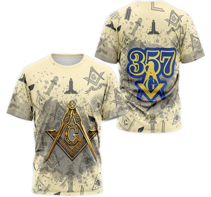 FUNSTUFFPRINT Personalized T-Shirt, Hoodie - Mason G Pattern 3D Printed 3D T-shirt