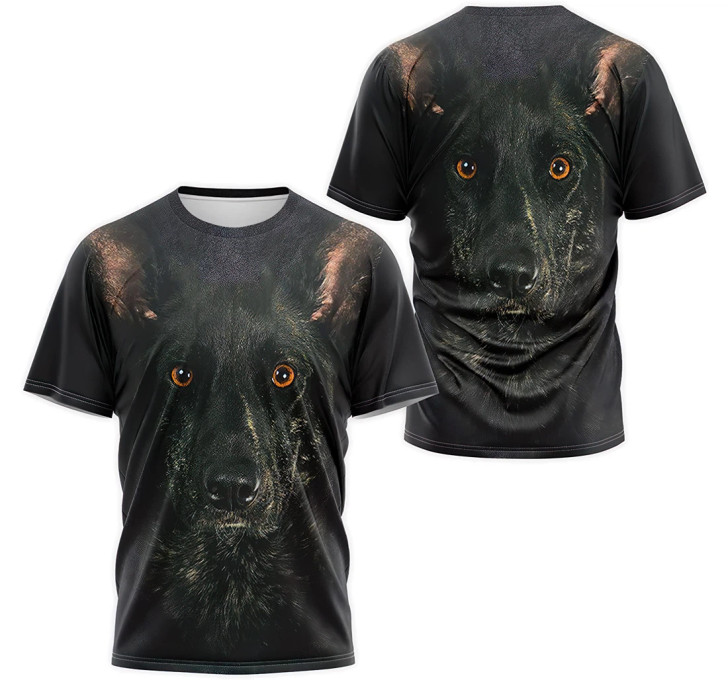 FUNSTUFFPRINT Personalized T-Shirt, Hoodie - German Shepherd Face 3D Printed 3D T-shirt