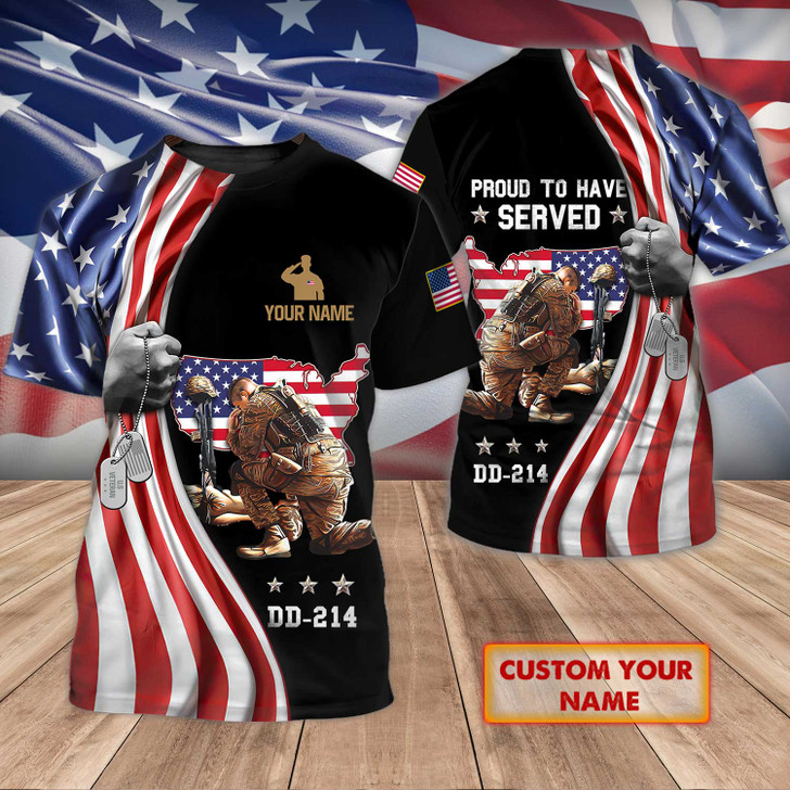 FUNSTUFFPRINT Veteran - DD 214 - Personalized Name 3D Tshirt 7 - Nvc97 3D T-shirt