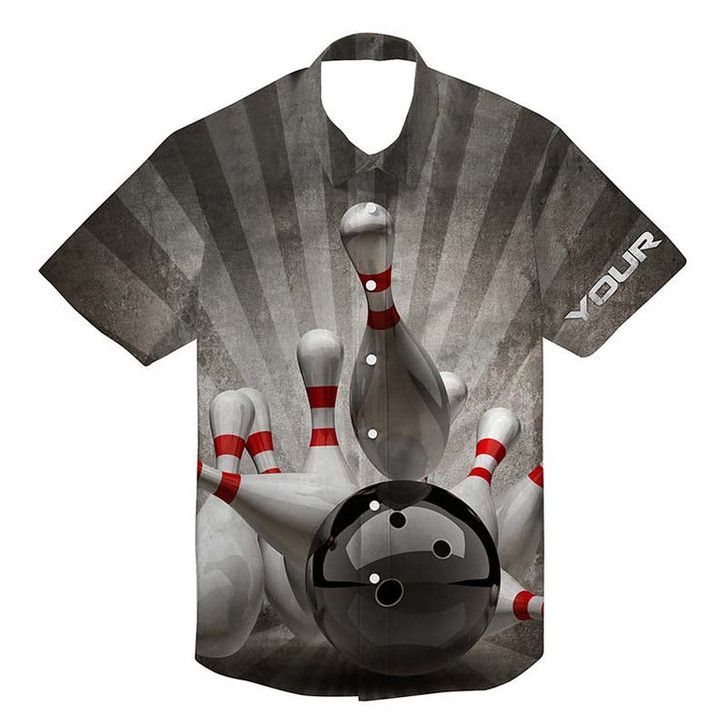 Custom Hawaiian Bowling Shirts Custom Name Red Flame Bowling Shirt, Personalized Bowling Team Shirts