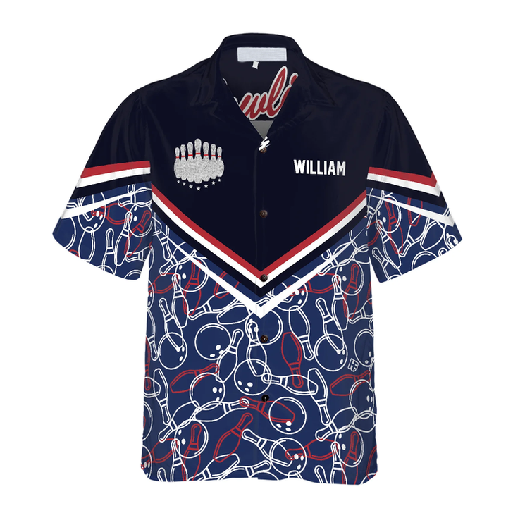 Custom Bowling Pattern Custom Name Hawaiian Shirt, Personalized Colorful Summer Aloha Shirt For Men Women, Perfect Gift For Friend, Family, Bowling Lovers
