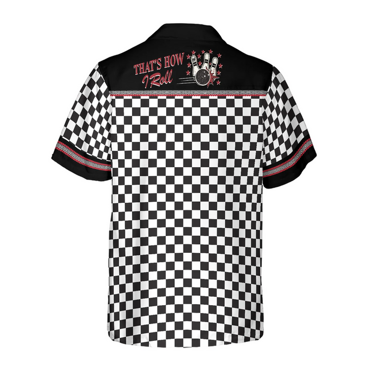 Bowling Caro Pattern Hawaiian Shirt, That's How I Roll Bowling, Colorful Summer Aloha Shirt For Men Women, Perfect Gift For Friend, Bowling Lovers