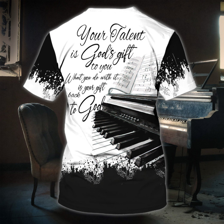 FUNSTUFFPRINT Piano 02 - 3D Tshirt 3D T-shirt