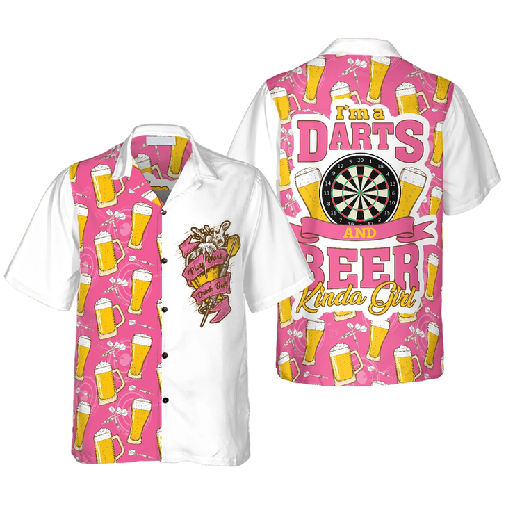 Darts And Beer That's Why I'm Here Aloha Hawaiian Shirt For Summer, Colorful Shirt For Men Women, Perfect Gift For Friend, Team, Darts Beer Lovers