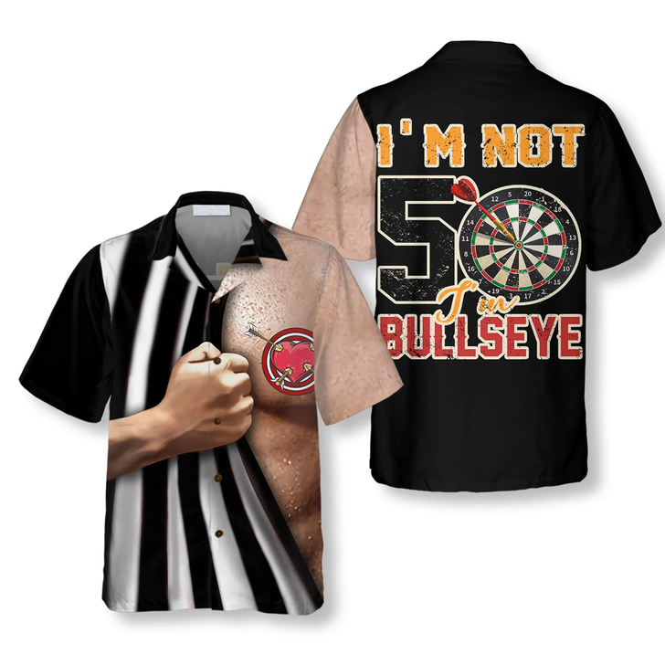 Darts I'm Not 50 I'm Bullseye Hawaiian Shirt, Colorful Summer Aloha Shirt For Men Women, Gift For Friend, Team, Darts Lovers