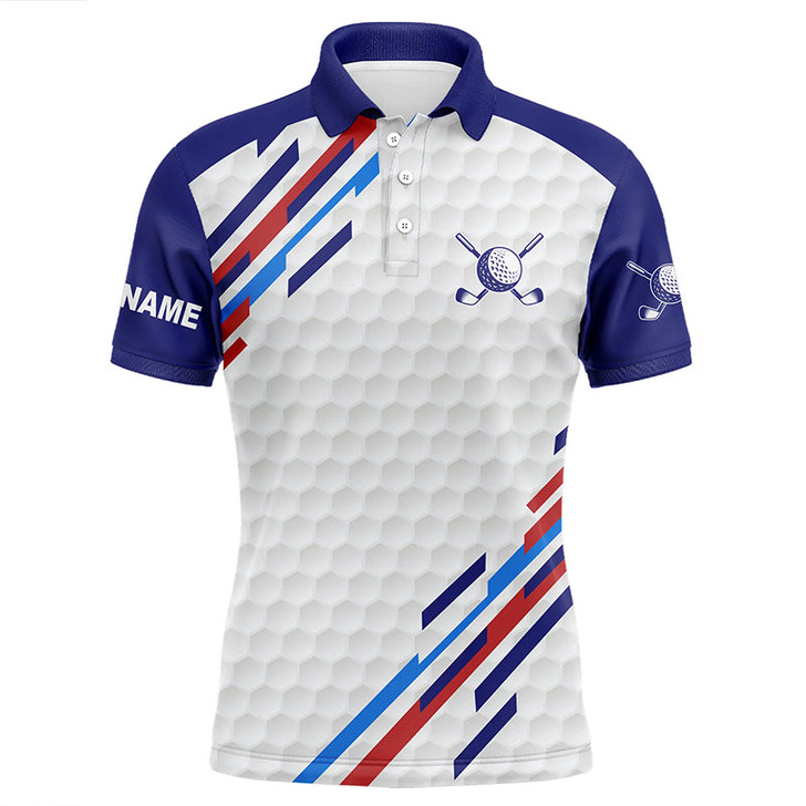FUNSTUFFPRINT Personalized white golf polos shirts for mens, custom golf tops for mens   Polo Shirt Size S-5XL