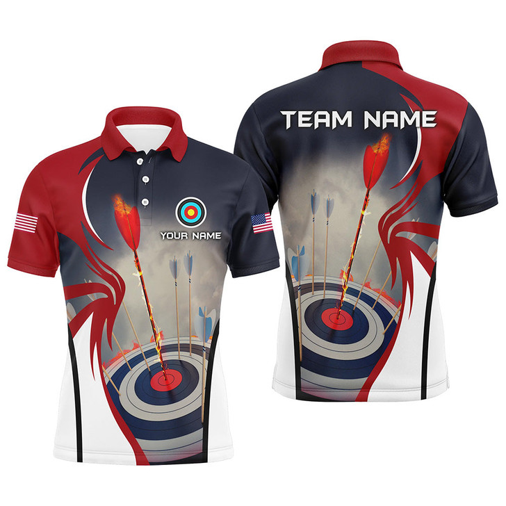 FUNSTUFFPRINT  Personalized Jersey 3D Archery Target Polo Shirts For Men Custom   Polo Shirt Size S-5XL