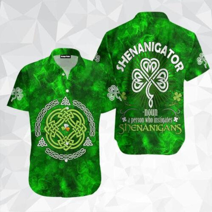 American By Birth Irish By The Grace Of God Patrick's Day Hawaiian Shirt