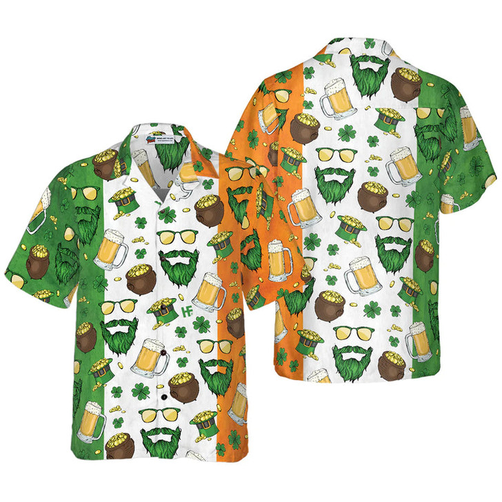 Beard Saint Patrick's Day Seamless Pattern Hawaiian Shirt