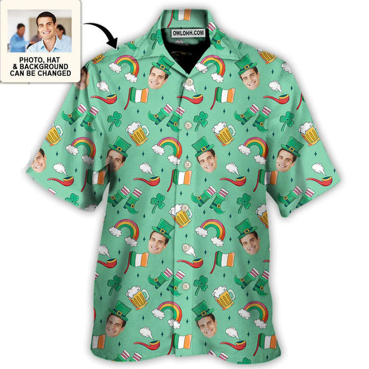 Custom St Patrick's Day Love The Day Went Custom Photo - Hawaiian Shirt - Personalized Photo Gifts