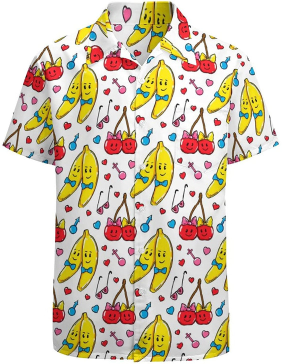 Men's Casual Button Down Short Sleeve Shirt Pride Month Rainbow LGBT Print Summer Hawaiian Shirts Beach Shirts Gift