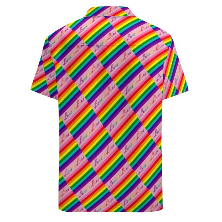 Love Equality Rainbow Flag Lgbt Lesbian Gay Pride Hawaiian Vintage Shirt Mens Button Down Tropical Hawaii Beach Shirts