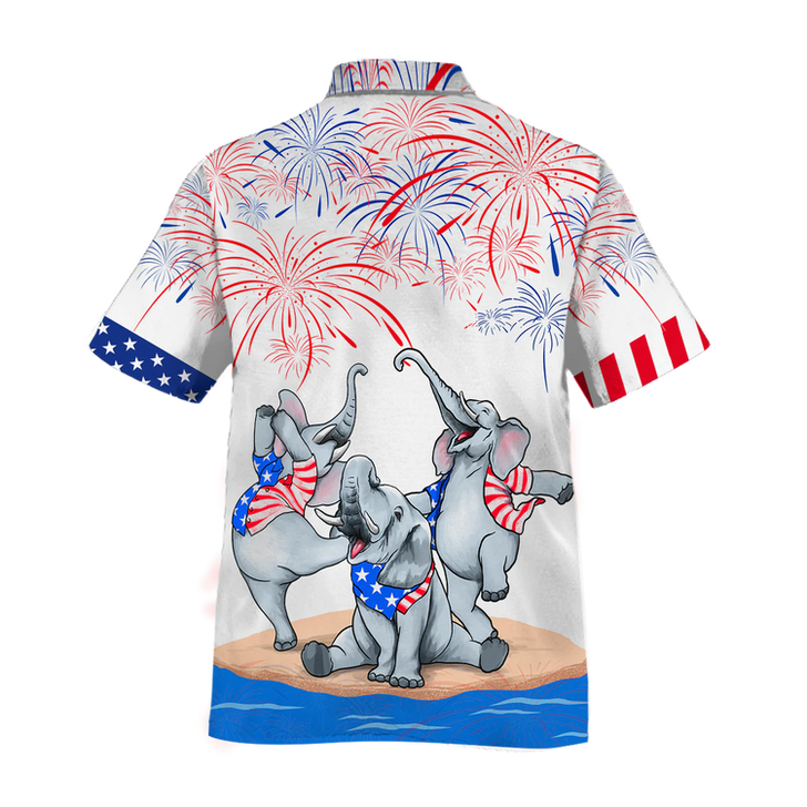 Elephant Hawaiian Shirt Independence Day, Is Comming, Cute Elephant Hawaii Beach Shirts For Summer, Elephant Lovers