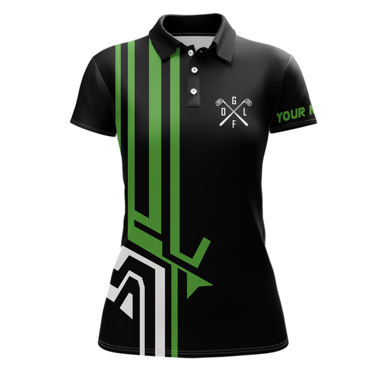 Custom Womens Golf Polo Shirts Custom Black Team Golf Shirts, Custom Polo Jerseys Womens Green Golf Shirts Nqs7098