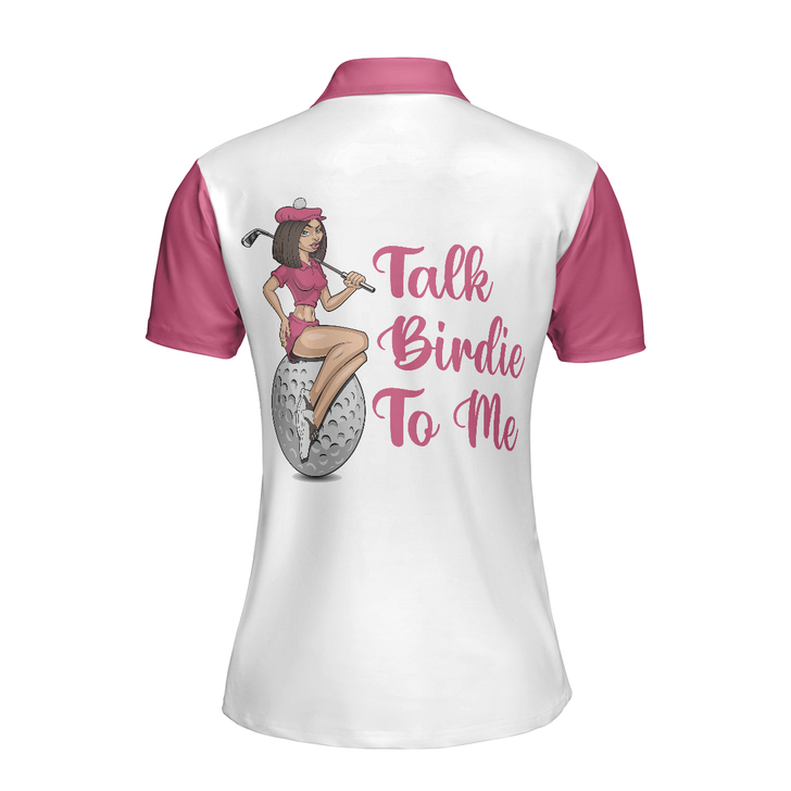 Talk Birdie To Me Women Polo Shirt, Best Pink Argyle And Leopard Pattern For Golf Ladies - Perfect Gift For Women, Ladies