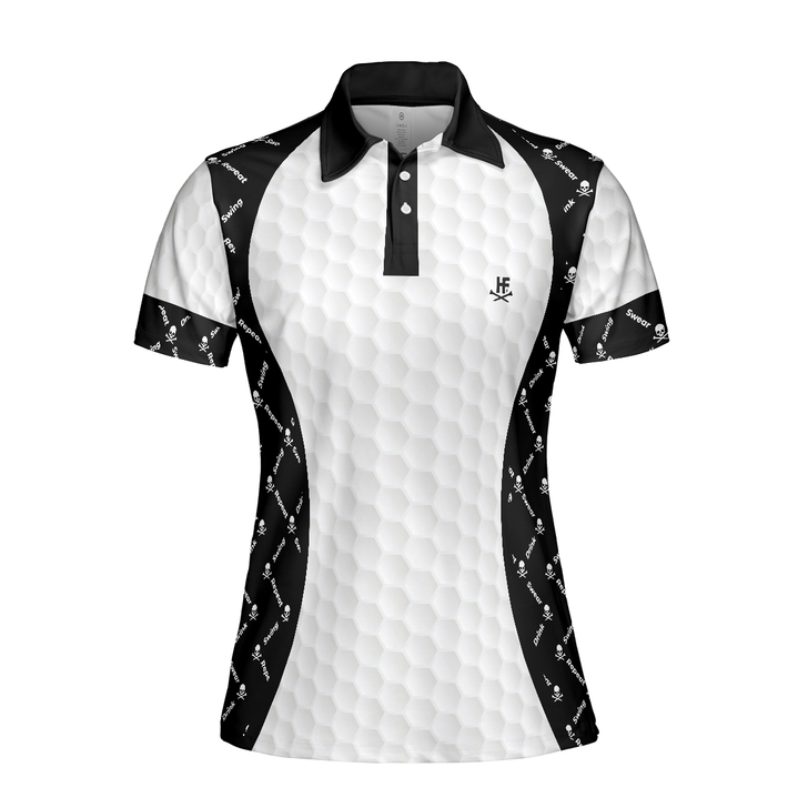 Golf Women Polo Shirt, Swing Swear With Skull Argyle Pattern Golf Women Polo Shirt, Basic Ladies Golfing Shirt - Perfect Gift For Women, Ladies