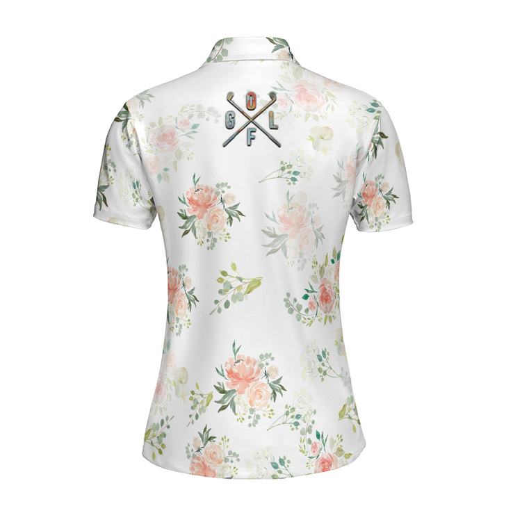 Golf Girl God Says You Are, Short Sleeve Women Polo Shirt, Floral Golf Shirt For Ladies, Best Golf Gift For Women, Polo Shirt For Women Golfers