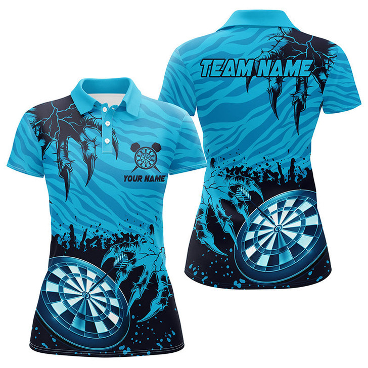 Custom Funny Claw Dartboard Blue 3D Printed Women Darts Polo Shirts Customized Team League Darts Shirts TDM1457