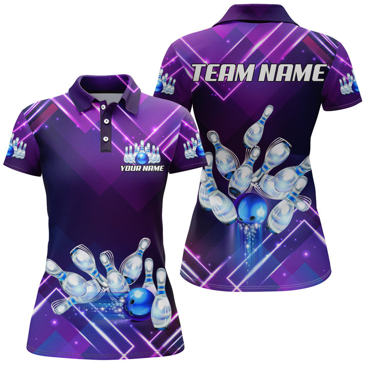 Custom Bowling Shirt for Women Bowling Jersey Bowling Team League Polo Shirt QZT99-3