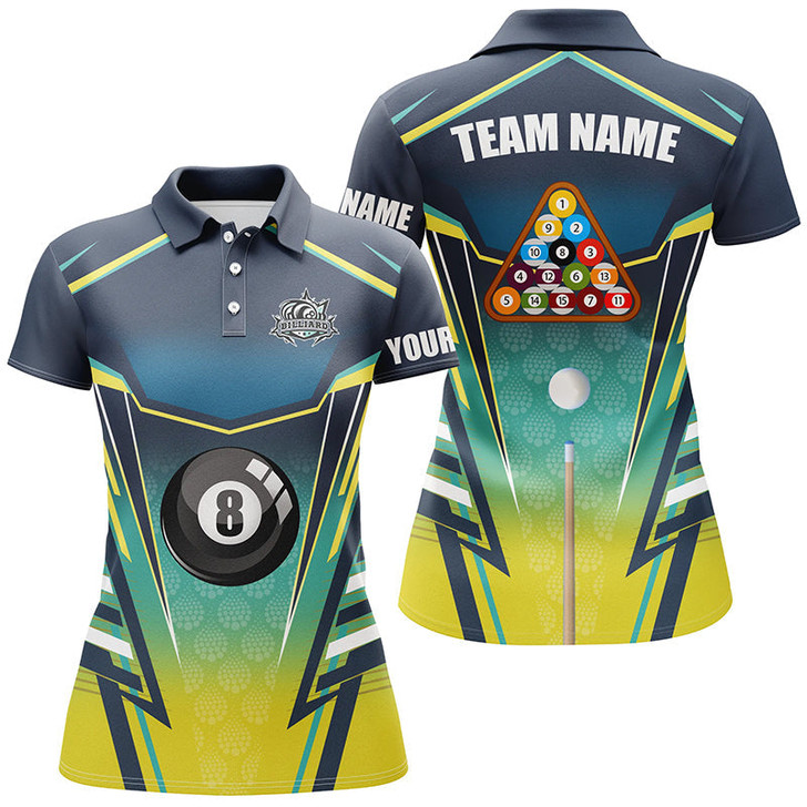 Custom 8 Ball Pool Billiard Jerseys Custom Polo Shirts For Women, 8 Ball Billiards Apparel Clothing TDM0727