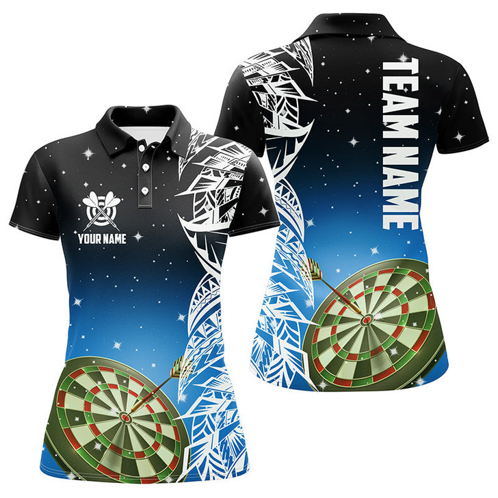 Custom Personalized 3D Dart Board Blue Version Women Polo Shirts Custom Dart League Shirts Dart Jerseys TDM1201