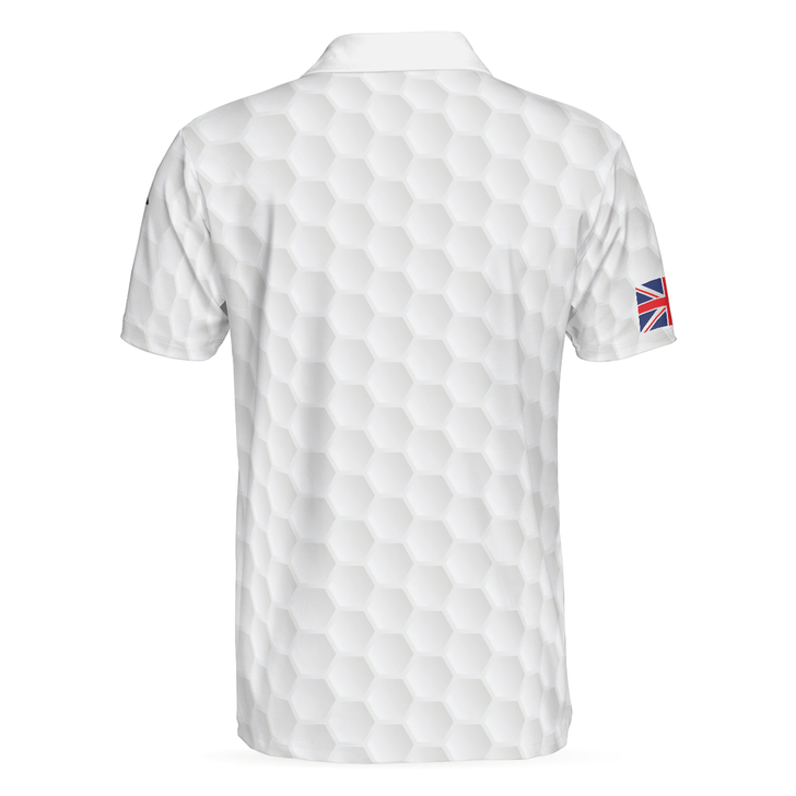 Golf Texture United Kingdom Men Polo Shirt, Great Britain Union Jack Polo Shirt, UK Golf Shirt For Men, Best Gift For Golfers