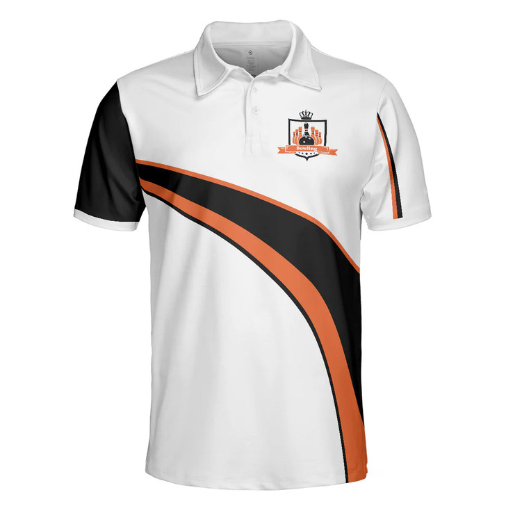 White Bowling Short Sleeve Men Polo Shirt, Incredi Bowl Bowling Polo Shirt For Men, Cool Gift For Male