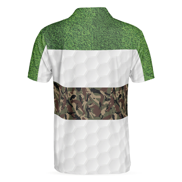Golf In Green And Camouflage Pattern Golf Men Polo Shirt, Cool Golf Shirt For Men, Best Gift For Golfers