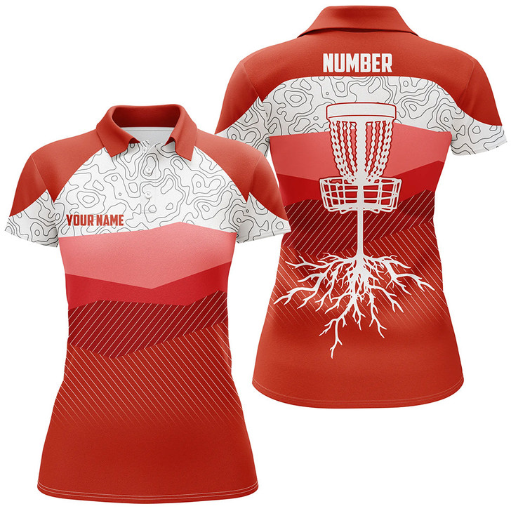 Custom Red Mountains Golf Course Disc Polo Shirt Custom Disc Golf Shirts For Women Cool Golf Gifts LDT0788