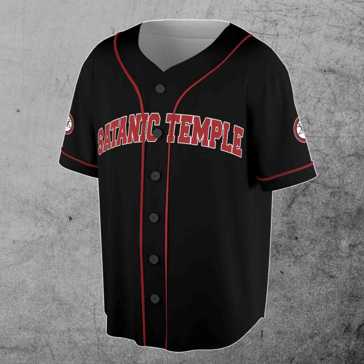 Custom Name Satanic Temple Freemason Masonic 3D Baseball Jersey Shirt Size S-5XL
