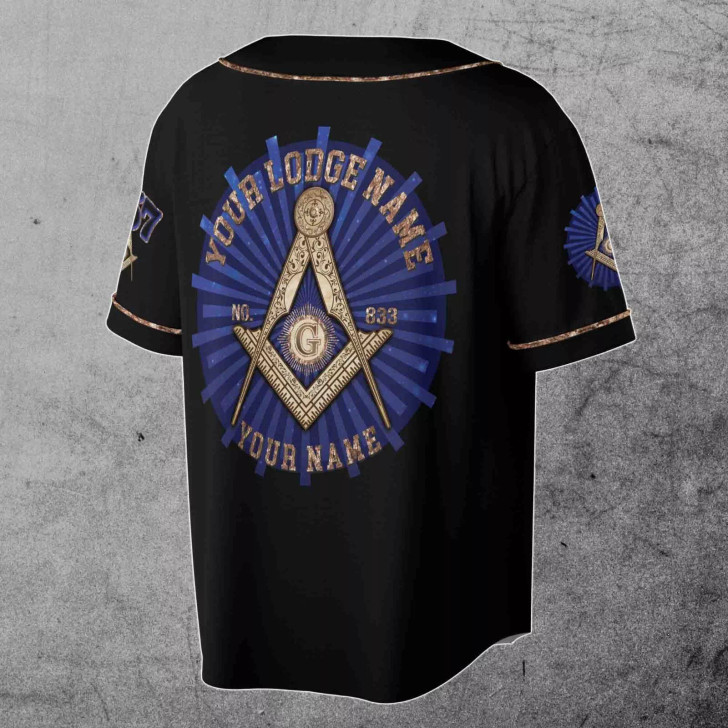 Custom Freemason Symbol Custom Lodge Name Number Baseball Jersey Shirt Size S-5XL