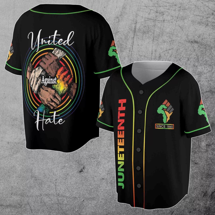 United Against Black Pride Month Juneteenth Since 1865 3D Baseball Jersey