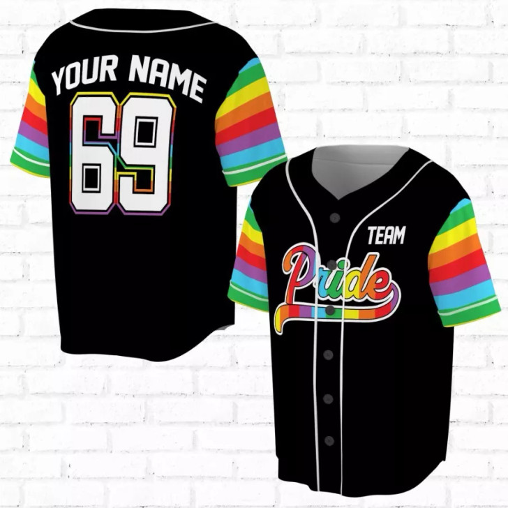 Custom Lgbt Pride Personalized Name And Number 3D All Over Print Baseball Jersey Shirt