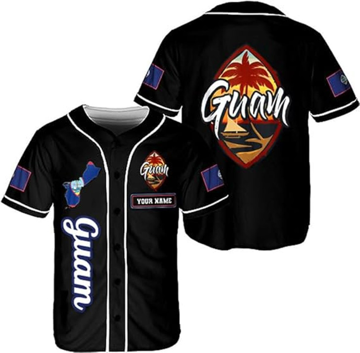Custom Guam Baseball Jersey Guahan Flag Jersey Guam Islander Pride Jersey for Me